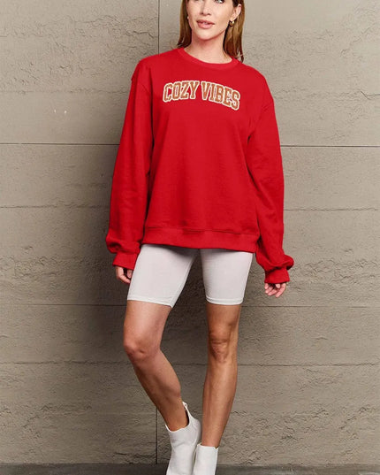 Cozy Vibes Graphic Sweatshirt - Simply Love Collection