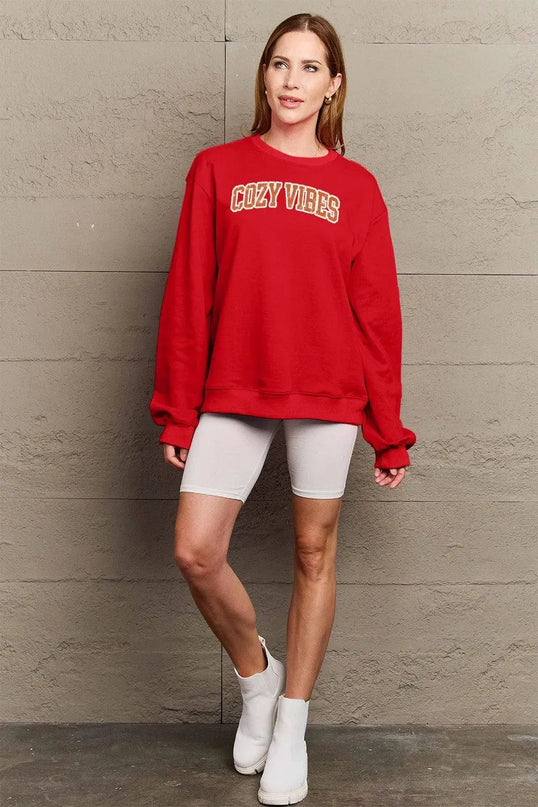 Cozy Vibes Graphic Sweatshirt - Simply Love Collection