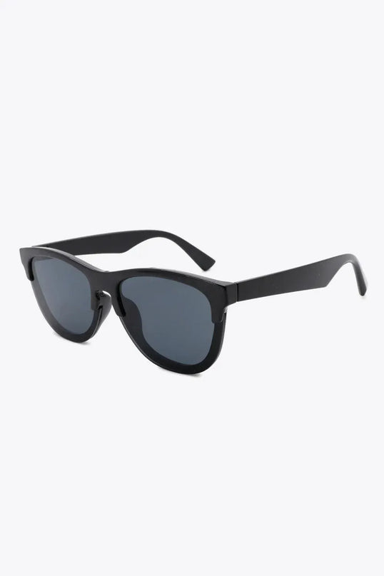 UV400 Wayfarer Browline Sunglasses with Case