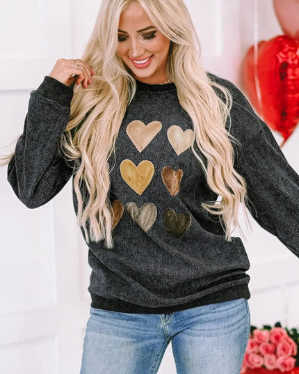 Heart Graphic Dropped Shoulder Sweatshirt