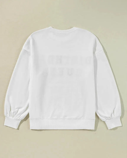 BIRTHDAY QUEEN Sequin Round Neck Long Sleeve Sweatshirt - ShopEasier