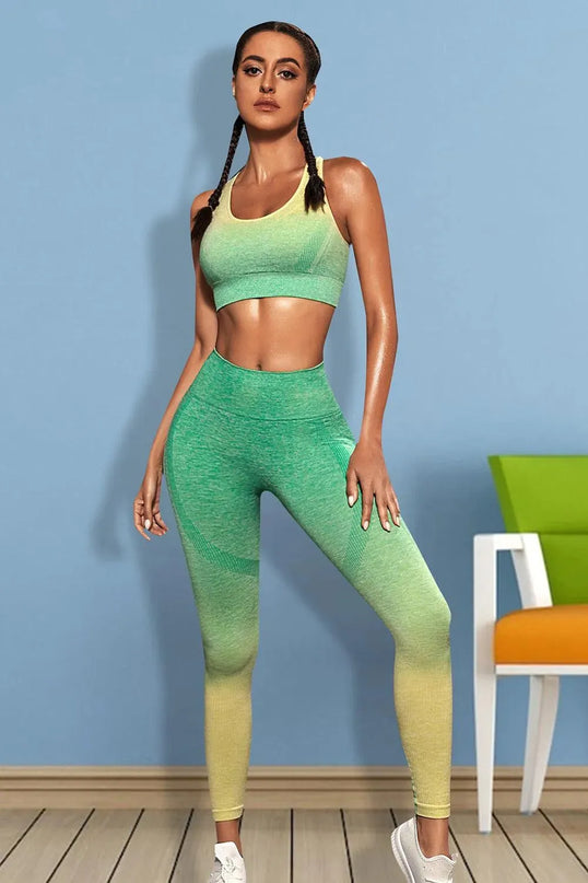 Gradient Sports Tank and Leggings Set - ShopEasier