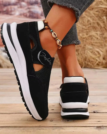 Mesh Round Toe Platform Sneakers