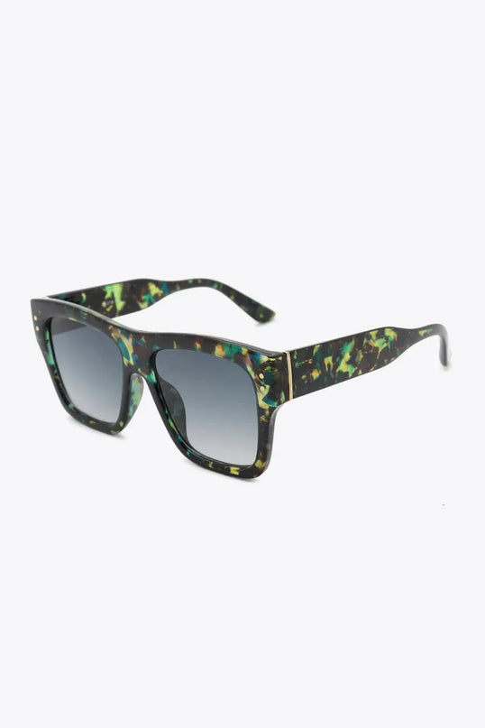 UV400 Patterned Polycarbonate Square Sunglasses - ShopEasier