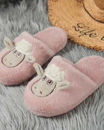 Cozy Cotton Sheep Slippers with Round Toe