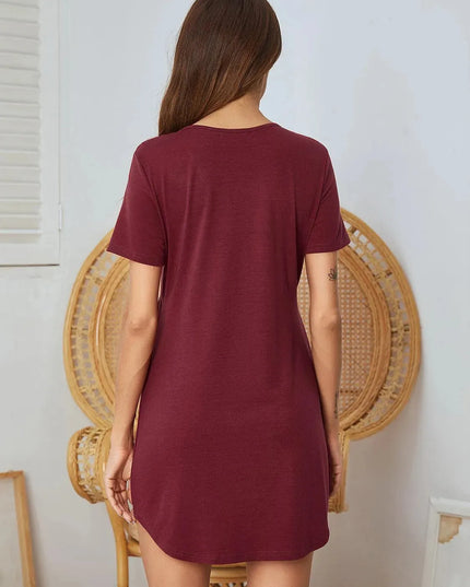 V-Neck Short Sleeve Lounge Dress