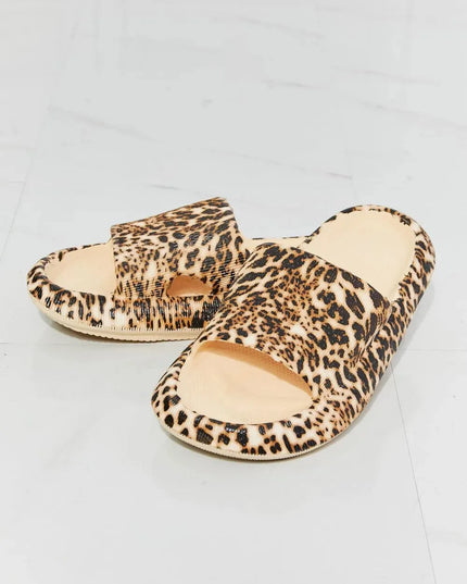 MMShoes Leopard Print Open Toe Comfort Slides