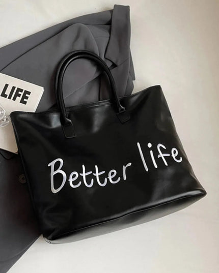 BETTER LIFE PU Leather Tote Bag