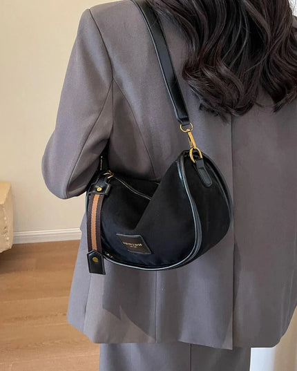 Suede Adjustable Strap Shoulder Bag