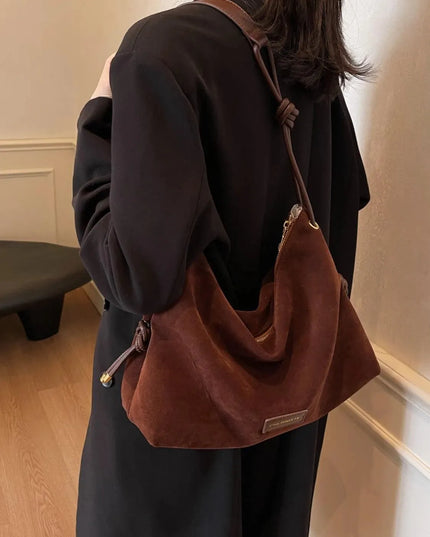 Suede Large Shoulder Bag