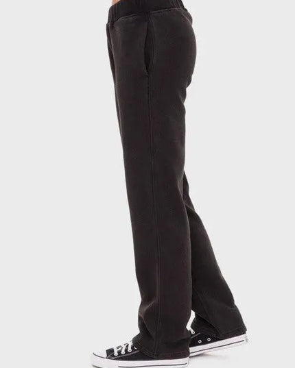 Mono B Elastic Waist Fleece Pants with Pockets