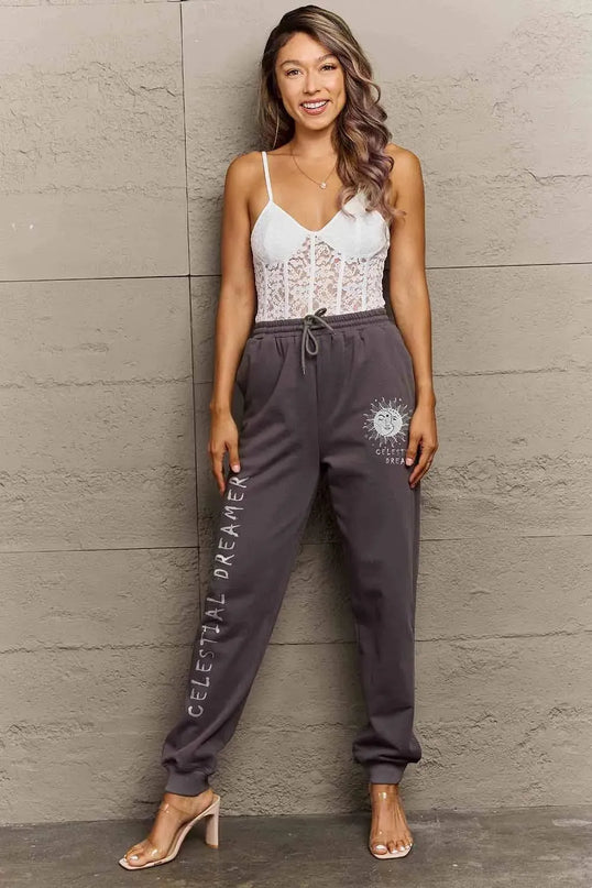 Celestial Dreamer Graphic Sweatpants by Simply Love - Full Size Casual Wear