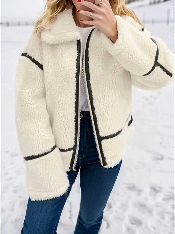 Zip Up Long Sleeve Sherpa Jacket - ShopEasier