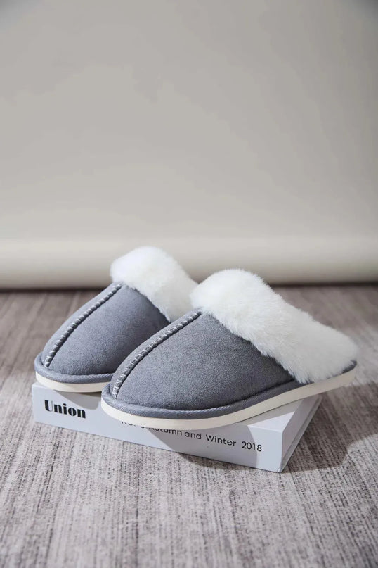 Cozy Faux Fur Round-Toe Slippers