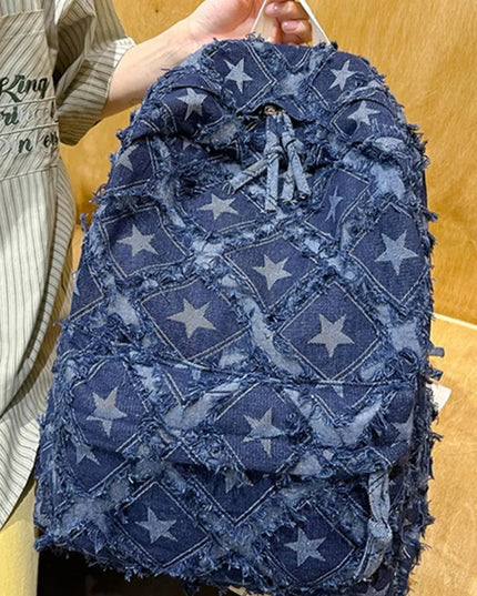 Star Denim Backpack Bag