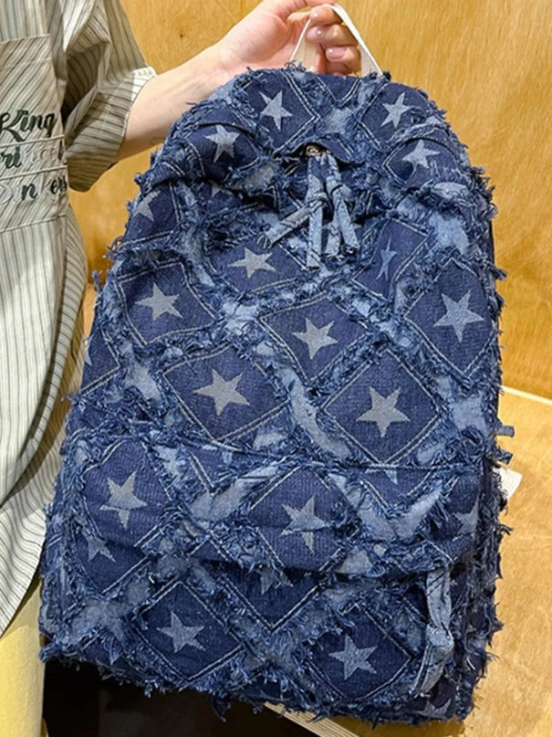 Mochila vaquera con diseño de estrellas