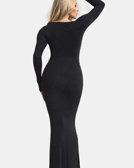 Basic Bae Built-In Shapewear Square Neck Long Sleeve Maxi Dress - ShopEasier