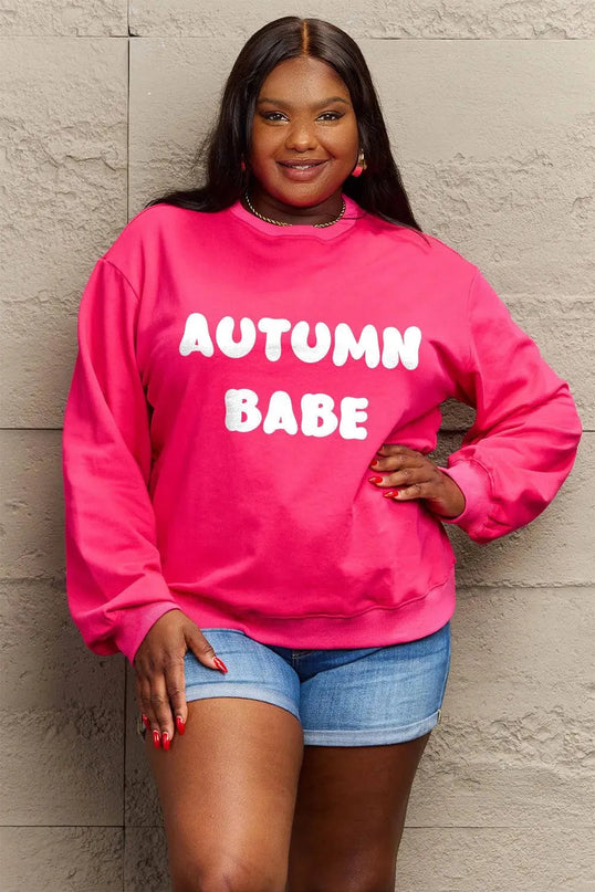 Simply Love Full Size AUTUMN BABE Graphic Sweatshirt - ShopEasier