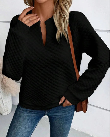 Notched Sleeve Basic Sweatshirt