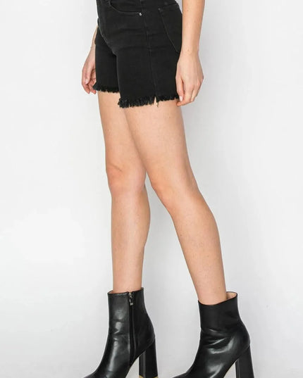 High-Waisted Edgy Raw Hem Denim Shorts for Effortless Summer Style