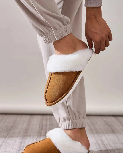 Cozy Faux Fur Round-Toe Slippers