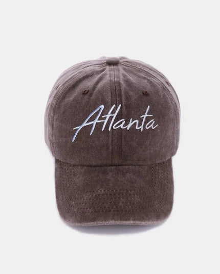 Zenana Washed ATLANTA Embroidered Baseball Cap - ShopEasier