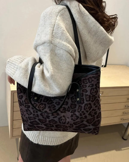 Bolsa de poliéster con estampado de leopardo