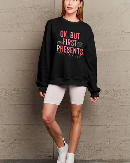 Simply Love Full Size Letter Graphic Long Sleeve Sweatshirt - ShopEasier