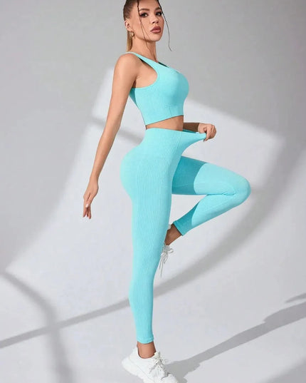 Scoop Neck Wide Strap Top and Pants Active Set - ShopEasier