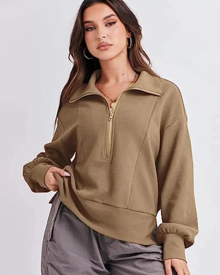 Collared Half Zip Sweatshirt for Comfort and Style