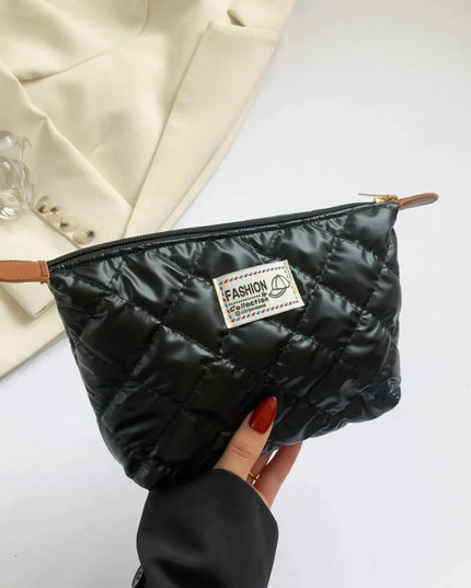 Solid Quilted Clutch with Zipper