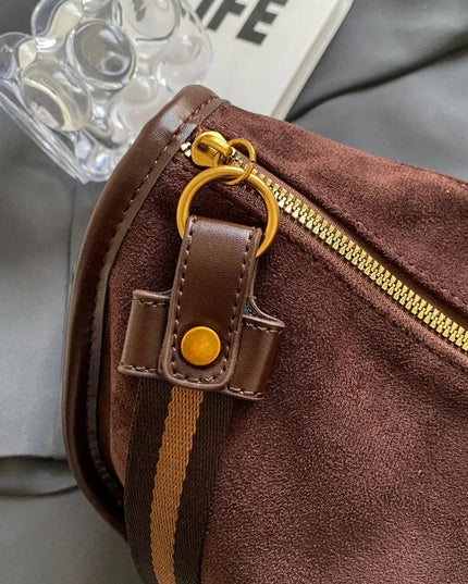 Suede Adjustable Strap Shoulder Bag