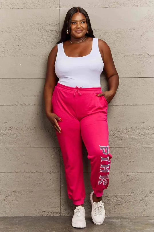 Chic Pink Graphic Sweatpants for Everyday Comfort