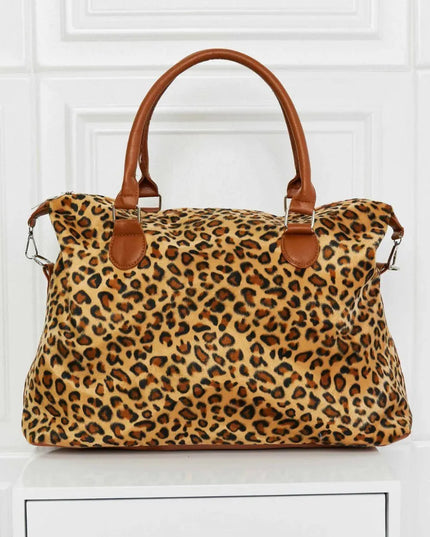 Bolso de fin de semana con estampado animal cepillado