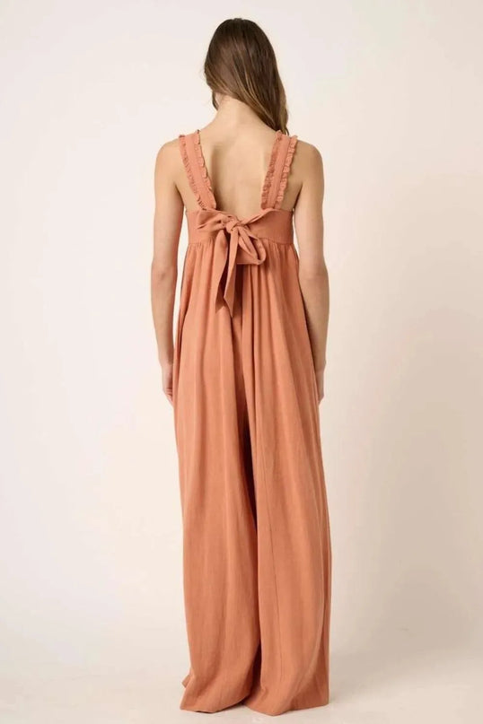 Mittoshop Sleeveless Wide Leg Jumpsuit - ShopEasier