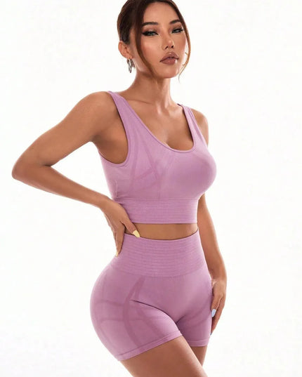 Scoop Neck Wide Strap Top and Shorts Active Set - ShopEasier