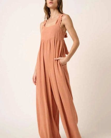 Mittoshop Sleeveless Wide Leg Jumpsuit - ShopEasier