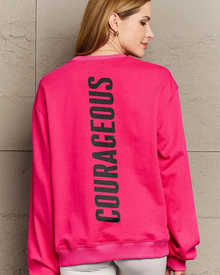 Simply Love Full Size COURAGEOUS Graphic Sweatshirt - ShopEasier