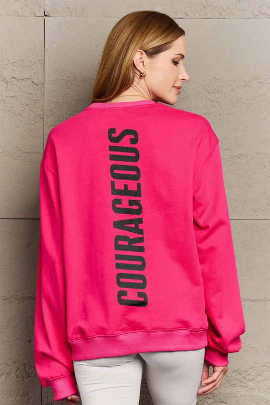 Simply Love Full Size COURAGEOUS Graphic Sweatshirt - ShopEasier