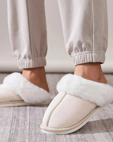 Cozy Faux Fur Round-Toe Slippers