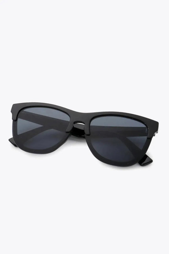 UV400 Wayfarer Browline Sunglasses with Case