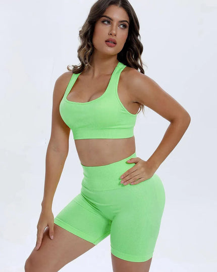 Scoop Neck Wide Strap Top and Shorts Active Set - ShopEasier