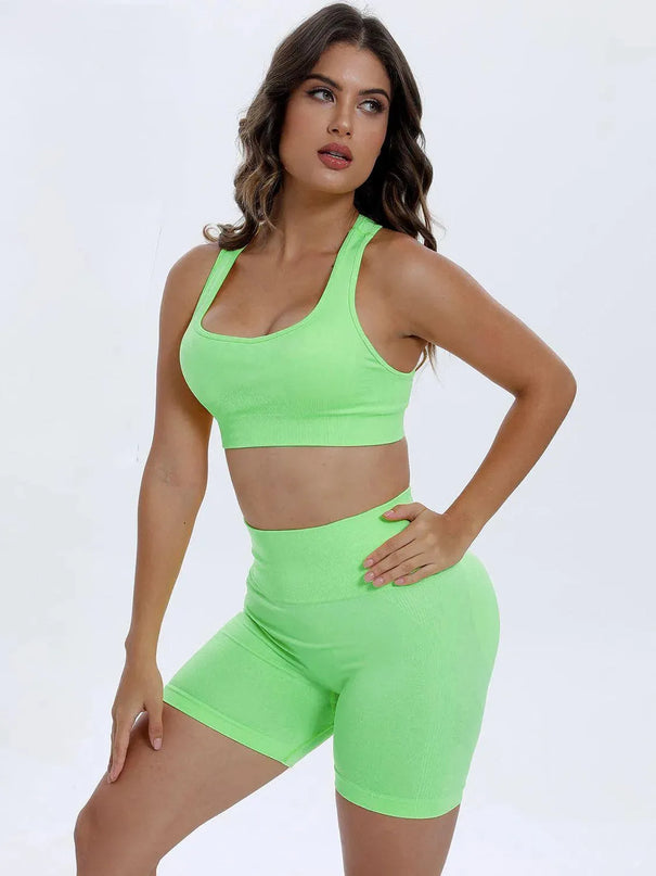 Scoop Neck Wide Strap Top and Shorts Active Set - ShopEasier