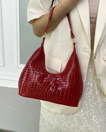 PU Leather Stone Texture Shoulder Bag