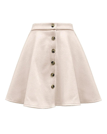 Button-Up Corduroy A-Line Mini Skirt