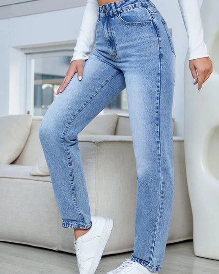 Straight Jeans with Pockets - ShopEasier