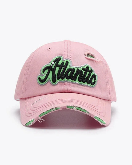 ATLANTIC Graphic Distressed Baseball Cap - ShopEasier