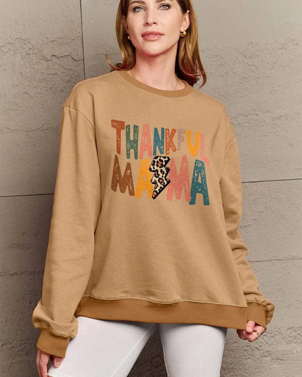 Simply Love Full Size Letter Graphic Long Sleeve Sweatshirt - ShopEasier