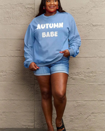 Simply Love Full Size AUTUMN BABE Graphic Sweatshirt - ShopEasier