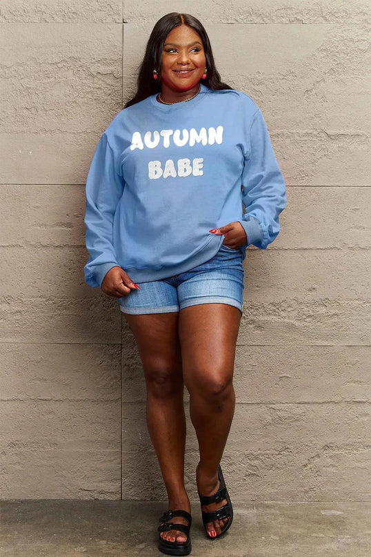 Simply Love Full Size AUTUMN BABE Graphic Sweatshirt - ShopEasier